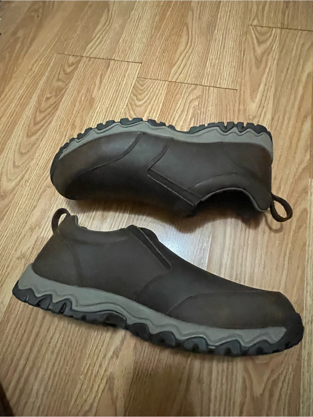 Duluth Trading Men's Shoes Brown Wild Boar Leather Mocs Size 14